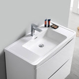 Fresca FVN9132WH Tuscany 32" Glossy White Free Standing Modern Bathroom Vanity with Medicine Cabinet