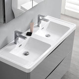 Fresca FVN9148GRG-D Tuscany 48" Glossy Gray Free Standing Double Sink Modern Bathroom Vanity with Medicine Cabinet