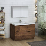 Fresca FVN9148RW Tuscany 48" Rosewood Free Standing Modern Bathroom Vanity with Medicine Cabinet