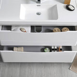 Fresca FVN9148WH Tuscany 48" Glossy White Free Standing Modern Bathroom Vanity with Medicine Cabinet