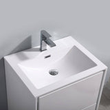 Fresca FVN9224WH Catania 24" Glossy White Wall Hung Modern Bathroom Vanity with Medicine Cabinet