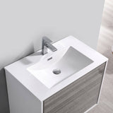Fresca FVN9230HA Catania 30" Glossy Ash Gray Wall Hung Modern Bathroom Vanity with Medicine Cabinet