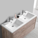 Fresca FVN9248RNW-D Catania 48" Rustic Natural Wood Wall Hung Double Sink Modern Bathroom Vanity with Medicine Cabinet