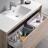 Fresca FVN9248RNW Catania 48" Rustic Natural Wood Wall Hung Modern Bathroom Vanity with Medicine Cabinet