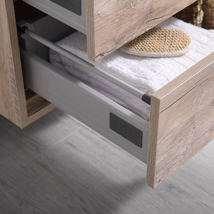 Fresca FVN9248RNW Catania 48" Rustic Natural Wood Wall Hung Modern Bathroom Vanity with Medicine Cabinet