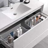 Fresca FVN9248WH Catania 48" Glossy White Wall Hung Modern Bathroom Vanity with Medicine Cabinet