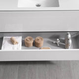 Fresca FVN9248WH Catania 48" Glossy White Wall Hung Modern Bathroom Vanity with Medicine Cabinet