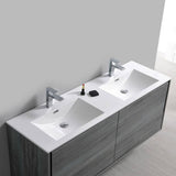 Fresca FVN9260OG-D Catania 60" Ocean Gray Wall Hung Double Sink Modern Bathroom Vanity with Medicine Cabinet