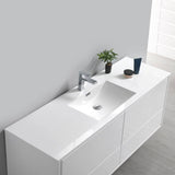 Fresca FVN9260WH-S Catania 60" Glossy White Wall Hung Single Sink Modern Bathroom Vanity with Medicine Cabinet