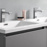 Fresca FVN93-2424GR-D Lazzaro 48" Gray Free Standing Double Sink Modern Bathroom Vanity with Medicine Cabinet
