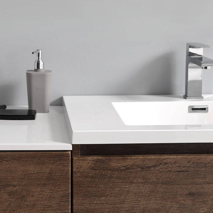Fresca FVN93-301230RW-D Lazzaro 72" Rosewood Free Standing Double Sink Modern Bathroom Vanity with Medicine Cabinet
