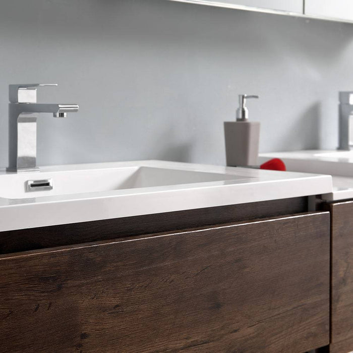 Fresca FVN93-301230RW-D Lazzaro 72" Rosewood Free Standing Double Sink Modern Bathroom Vanity with Medicine Cabinet