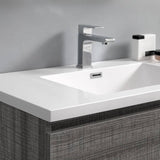 Fresca FVN93-3030HA-D Lazzaro 60" Glossy Ash Gray Free Standing Double Sink Modern Bathroom Vanity with Medicine Cabinet