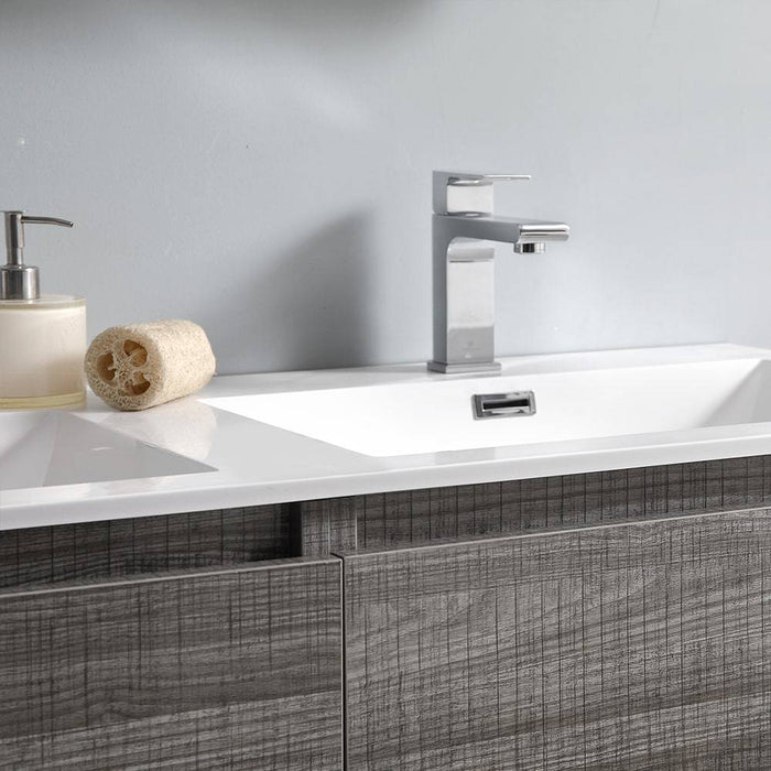 Fresca FVN93-3030HA-D Lazzaro 60" Ash Gray Free Standing Double Sink Modern Bathroom Vanity with Medicine Cabinet