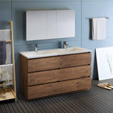 Fresca FVN93-3030RW-D Lazzaro 60" Rosewood Free Standing Double Sink Modern Bathroom Vanity with Medicine Cabinet