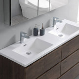 Fresca FVN93-3030RW-D Lazzaro 60" Rosewood Free Standing Double Sink Modern Bathroom Vanity with Medicine Cabinet