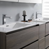 Fresca FVN93-361236MGO-D Lazzaro 84" Gray Wood Free Standing Double Sink Modern Bathroom Vanity with Medicine Cabinet