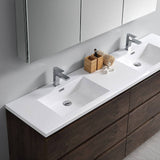 Fresca FVN93-3636RW-D Lazzaro 72" Rosewood Free Standing Double Sink Modern Bathroom Vanity with Medicine Cabinet