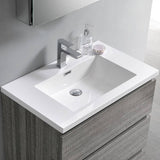 Fresca FVN9330HA Lazzaro 30" Glossy Ash Gray Free Standing Modern Bathroom Vanity with Medicine Cabinet