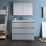 Fresca FVN9342GR Lazzaro 42" Gray Free Standing Modern Bathroom Vanity with Medicine Cabinet