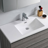 Fresca FVN9342HA Lazzaro 42" Glossy Ash Gray Free Standing Modern Bathroom Vanity with Medicine Cabinet