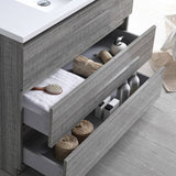 Fresca FVN9342HA Lazzaro 42" Glossy Ash Gray Free Standing Modern Bathroom Vanity with Medicine Cabinet