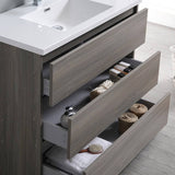 Fresca FVN9342MGO Lazzaro 42" Gray Wood Free Standing Modern Bathroom Vanity with Medicine Cabinet