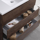 Fresca FVN9342RW Lazzaro 42" Rosewood Free Standing Modern Bathroom Vanity with Medicine Cabinet