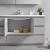 Fresca FVN9360GR-S Lazzaro 60" Gray Free Standing Single Sink Modern Bathroom Vanity with Medicine Cabinet