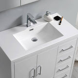 Fresca FVN9436WH-R Imperia 36" Glossy White Free Standing Modern Bathroom Vanity with Medicine Cabinet - Right Version
