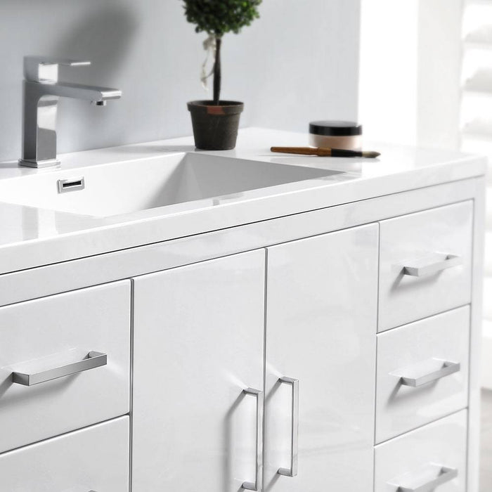 Fresca FVN9448WH Imperia 48" Glossy White Free Standing Modern Bathroom Vanity with Medicine Cabinet