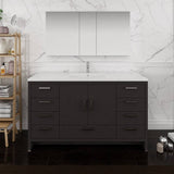 Fresca FVN9460DGO-S Imperia 60" Dark Gray Oak Free Standing Single Sink Modern Bathroom Vanity with Medicine Cabinet