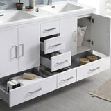 Fresca FVN9460WH-D Imperia 60" Glossy White Free Standing Double Sink Modern Bathroom Vanity with Medicine Cabinet