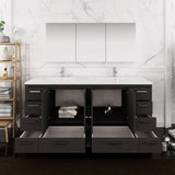 Fresca FVN9472DGO Imperia 72" Dark Gray Oak Free Standing Double Sink Modern Bathroom Vanity with Medicine Cabinet