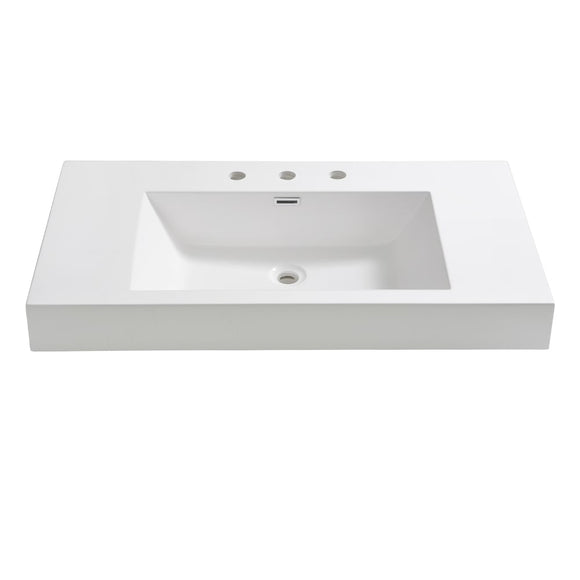 Fresca FVS8090WH Vista 36" White Integrated Sink / Countertop