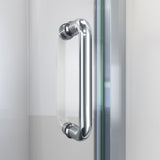 DreamLine D2226034XXR0004 Flex 34"D x 60"W x 78 3/4"H Pivot Shower Door, Base, and White Wall Kit in Brushed Nickel