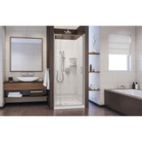 DreamLine DL-6218C-04CL Flex 36"D x 36"W x 76 3/4"H Semi-Frameless Shower Door in Brushed Nickel with White Base and Backwalls