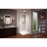 DreamLine SHEN-8134340-00 French Corner 34 1/2"D x 34 1/2"W x 72"H Framed Sliding Shower Enclosure in White