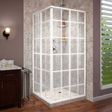 DreamLine SHEN-8134340-00 French Corner 34 1/2"D x 34 1/2"W x 72"H Framed Sliding Shower Enclosure in White