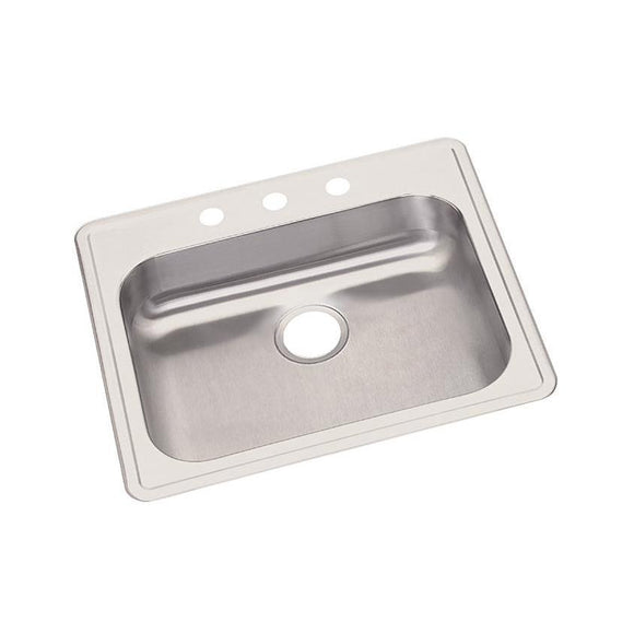 Elkay GE125213 Dayton Stainless Steel 25" x 21-1/4" x 5-3/8", Single Bowl Top Mount Kitchen Sink