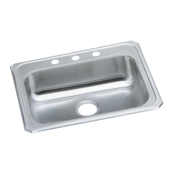 Elkay GECR25213 Celebrity Stainless Steel 25" x 21-1/4" x 5-3/8", 1-Bowl Top Mount Kitchen Sink