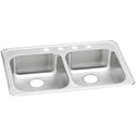 Elkay GECR33213 Celebrity Stainless Steel 33" x 21-1/4" x 5-3/8", 2-Bowl Top Mount Kitchen Sink