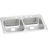 Elkay GECR33213 Celebrity Stainless Steel 33" x 21-1/4" x 5-3/8", 2-Bowl Top Mount Kitchen Sink