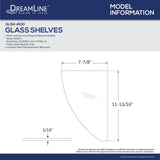 Dreamline GLSH-4100-09 12" x 8" Corner Glass Shelf in Satin Black
