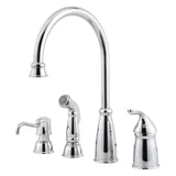 Pfister GT26-4CBC Avalon Kitchen Faucet, Side Spray and Dispenser in Polished Chrome
