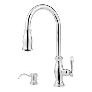 Pfister GT529-TMC Hanover Kitchen Faucet with Soap Dispenser in Polished Chrome