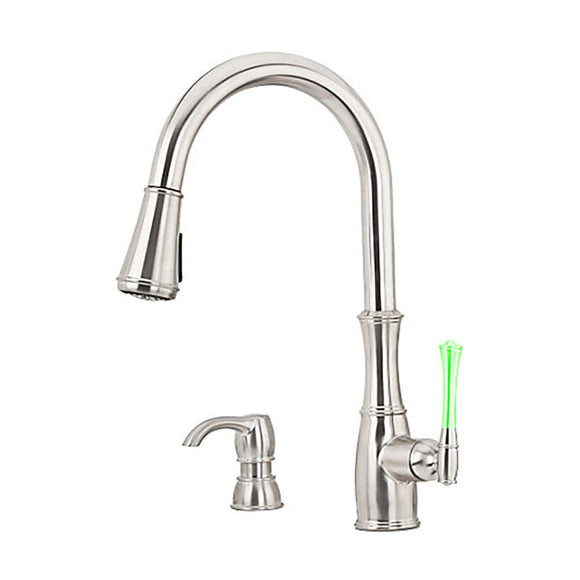 Pfister GT529-WH1S Wheaton Kitchen Faucet with Soap Dispenser in Stainless Steel