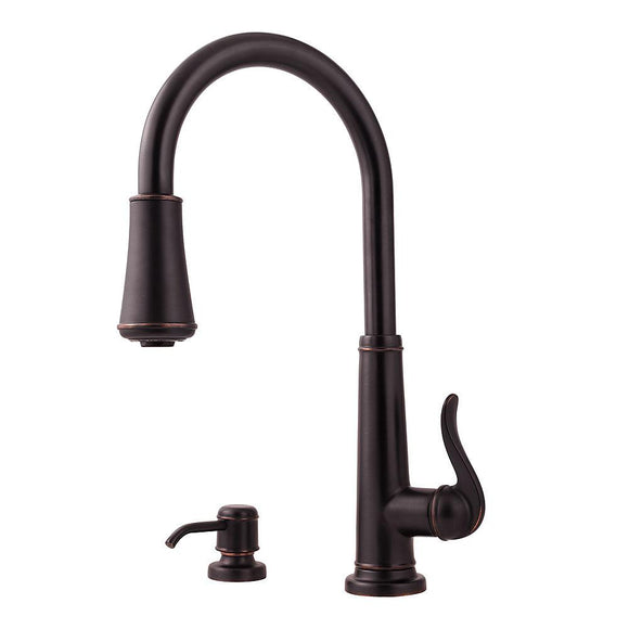 Pfister GT529-YPY Ashfield Kitchen Faucet with Soap Dispenser in Tuscan Bronze