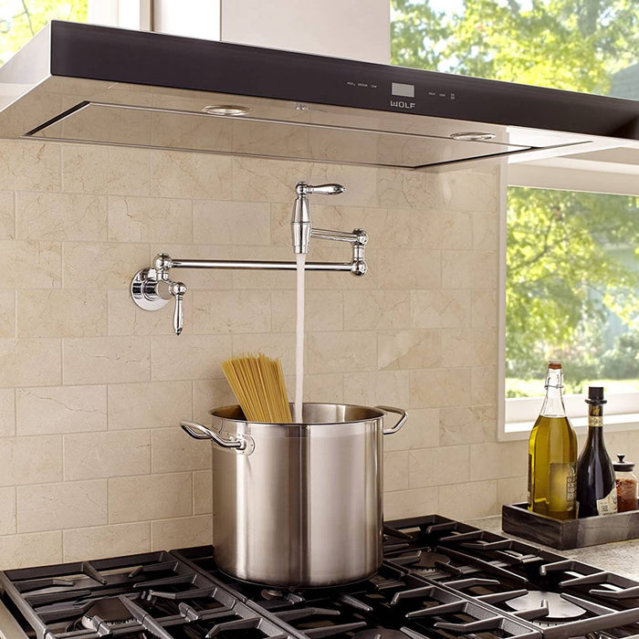 Pfister GT533-TDD Port Haven Pot Filler Faucet in Polished Nickel, Wall-Mount