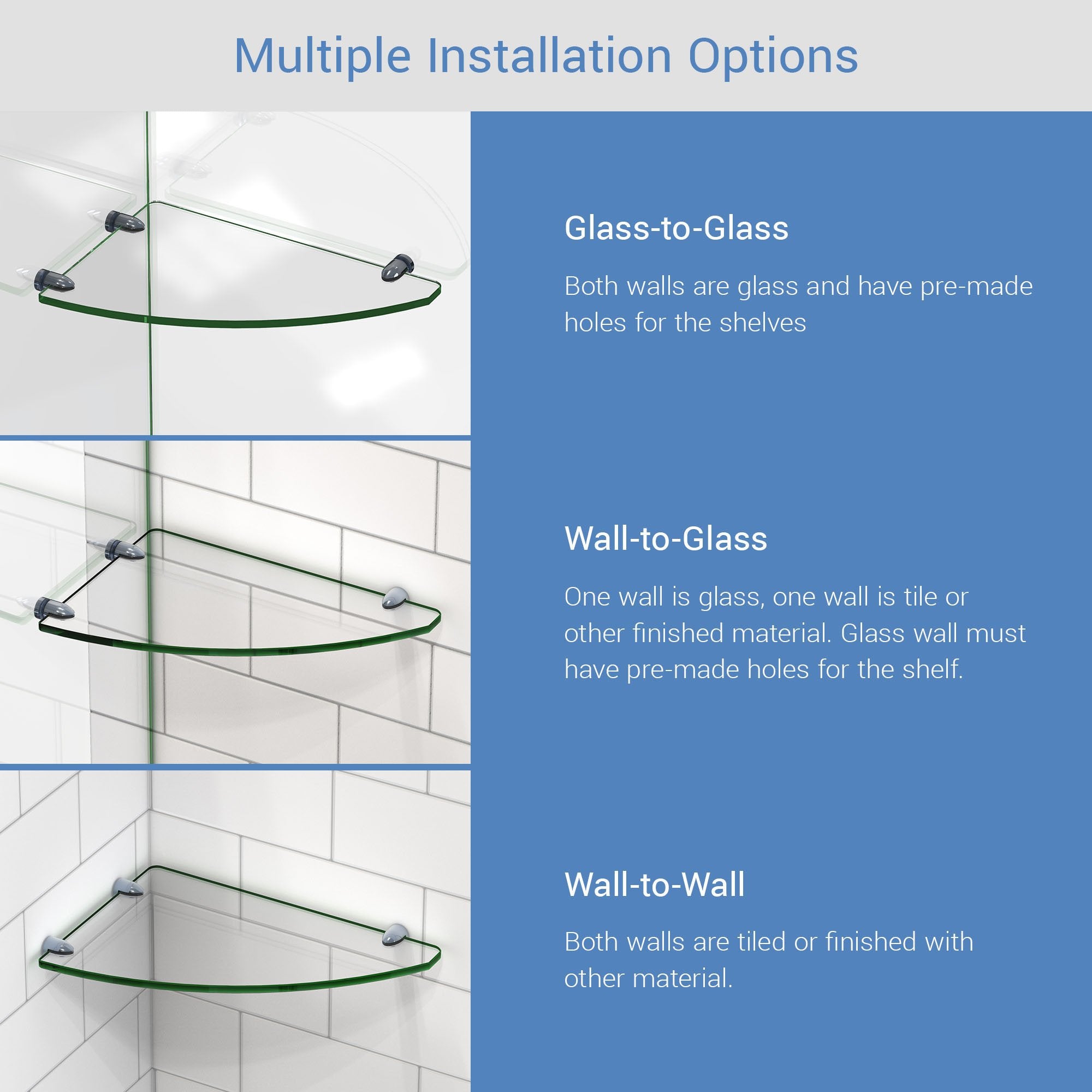 Sussex Glass Shelf in 2023  Glass shower shelves, Glass shelves